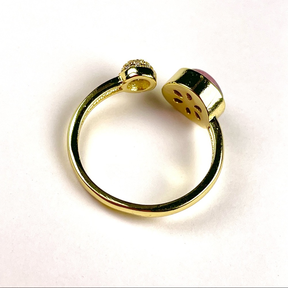 Natural Gemstone Adjustable Cuff Wrap Ring - image 2